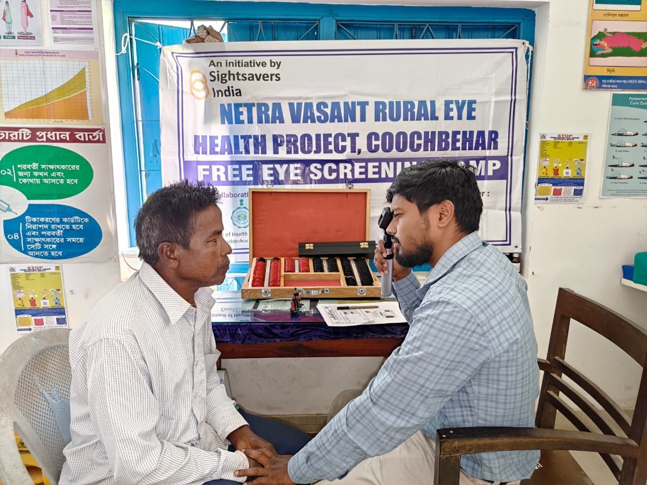 Aprazer Healthcare and Sightsavers India eye examination clinic